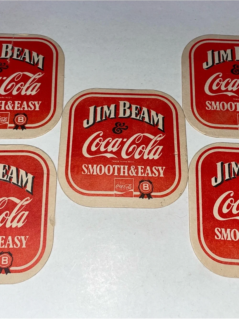 5 JIM BEAM Coca Cola Bourbon Spirits collectable COASTERS ( Read Describtion)